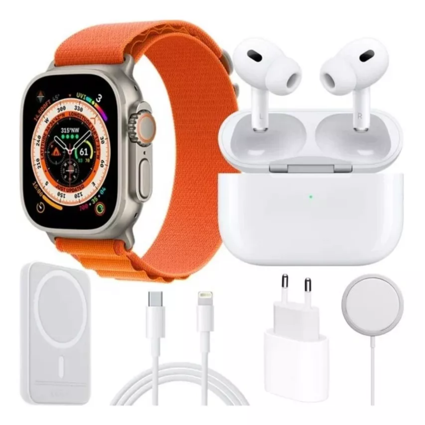 Kit Smartwatch + Audífonos + Power Bank